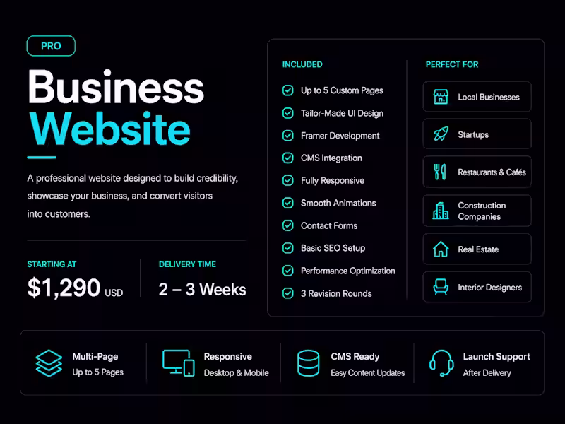 Cover image for Business Website in Framer