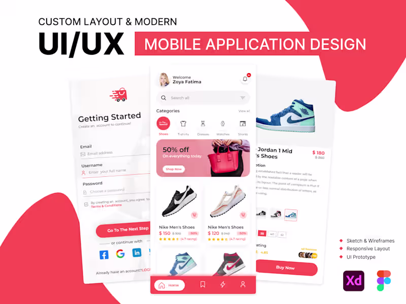 Cover image for eCommerce Mobile App UI/UX Design (CASE STUDY)