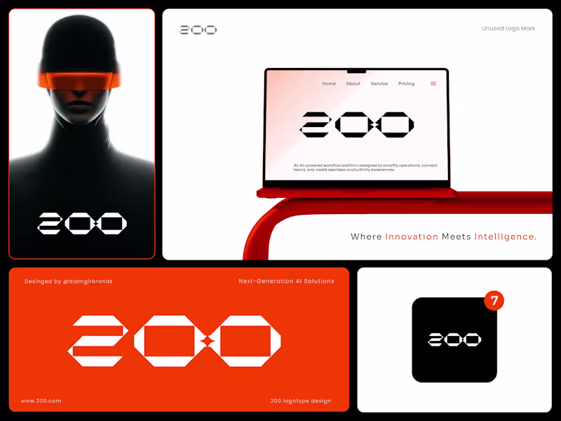 Cover image for Brand identity concept: 200 🔶 A geometric wordmark built fr...