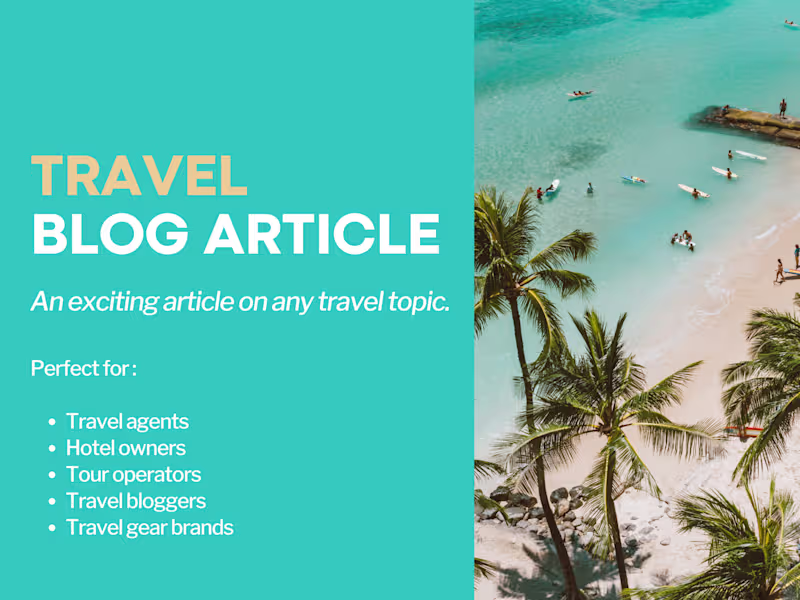 Cover image for Travel Blog & Itinerary Creation