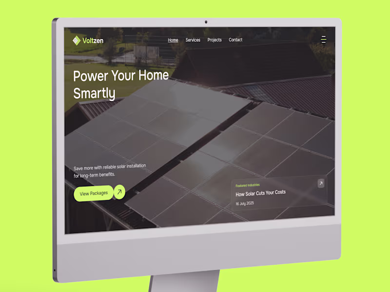 Cover image for Voltzen - Solar Energy Website Template Development
