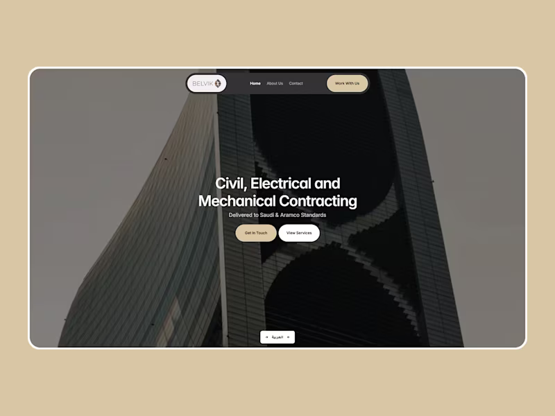 Cover image for Framer Website Design for Belvik Contracting