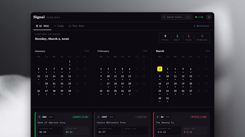 Cover image for Signal - Real-time earnings Web-application