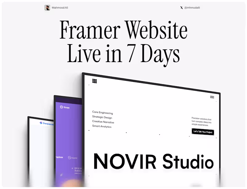 Cover image for 1-Week Framer Website for SaaS Founders