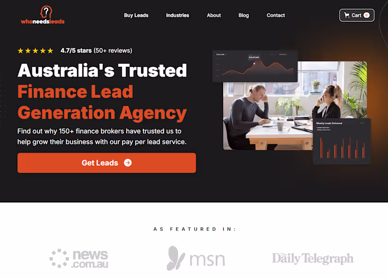 Cover image for Webflow : Australian Finance Lead Gen Website