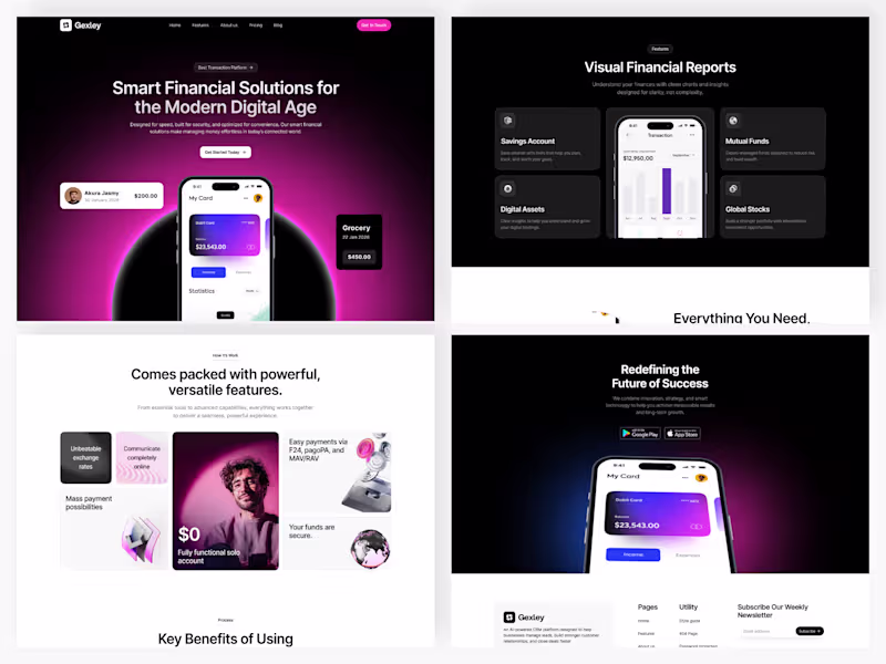 Cover image for Smart - Finance App Landing Page UI