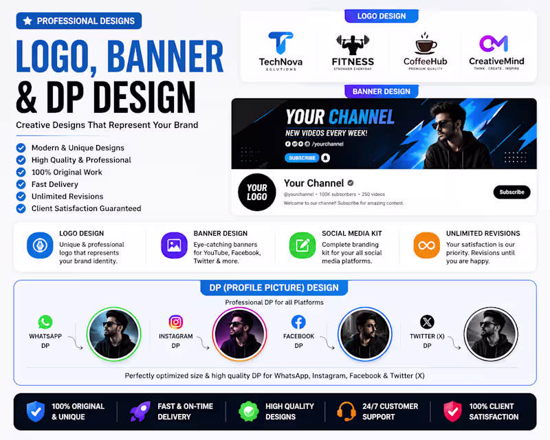 Cover image for Title
Professional Logo, Banner & Social