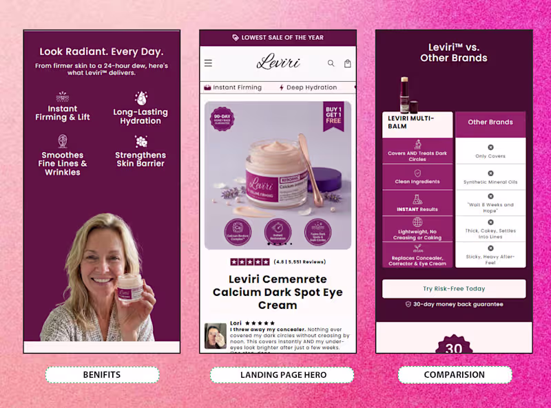Cover image for Leviri Shopify Landing Page Design and Development