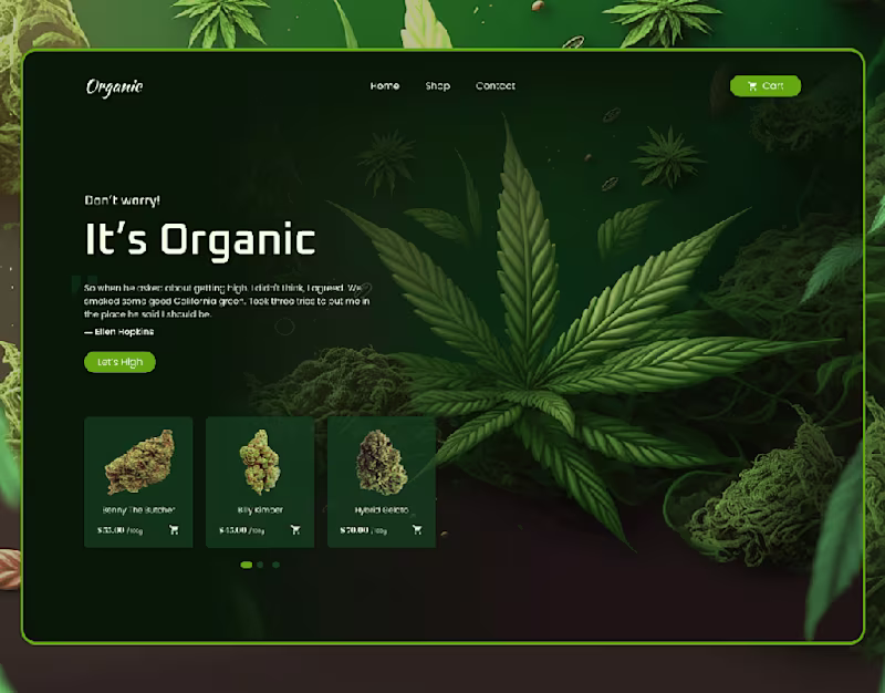 Cover image for Cannabis Marijuana Website Template Design