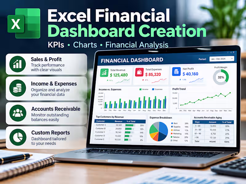 Cover image for Excel Financial Dashboard Creation