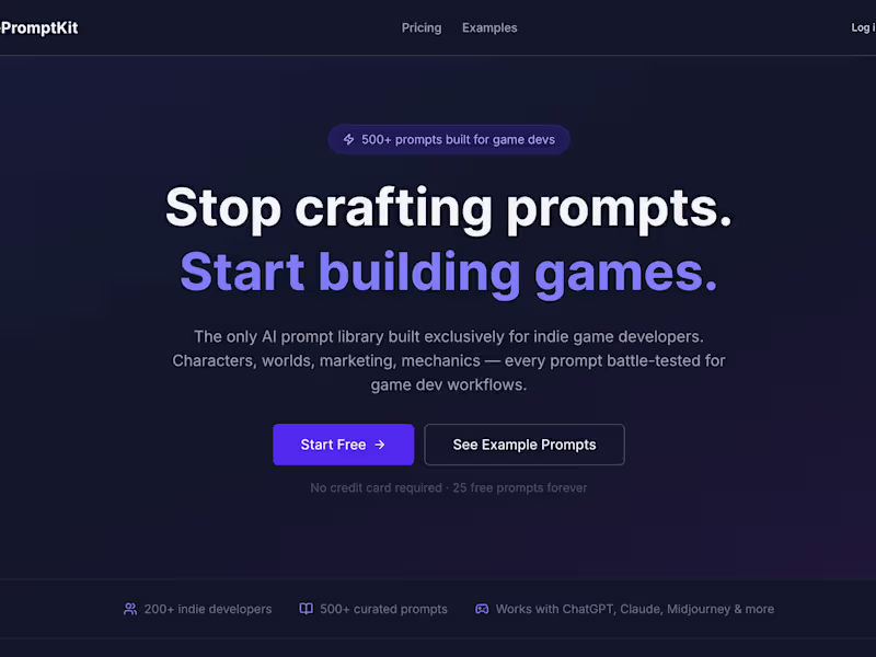 Cover image for AI Prompt Library Development for Indie Game Developers