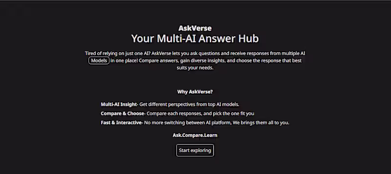 Cover image for AskVerse AI Chat Platform Development