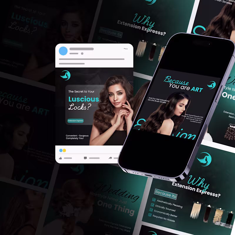 Cover image for Social media post & content creation for hair extension