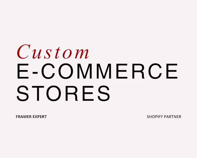Cover image for Premium E-commerce Stores (Framer + Shopify Integration)