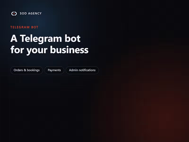 Cover image for Telegram bot for orders, bookings and payments