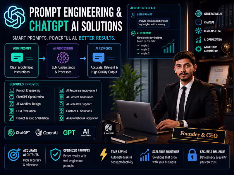 Cover image for Prompt Engineering & ChatGPT AI Solutions