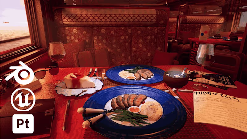 Cover image for Japanese Train Diner Car (Blender & Unreal) - YouTube