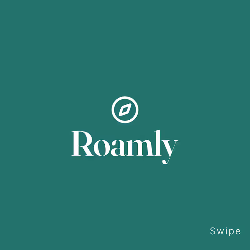Cover image for Roamly — Travel App UI & Landing Page Design