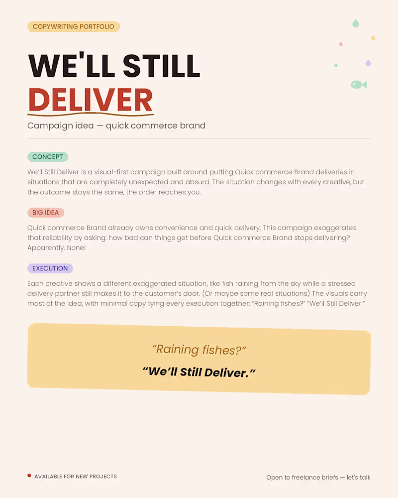Cover image for Campaign Idea- Quick Commerce Brand