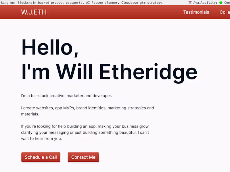 Cover image for wjeth.com | Personal Site Creation