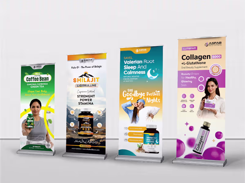 Cover image for Supplement Roll-Up Standees | Branding & Design