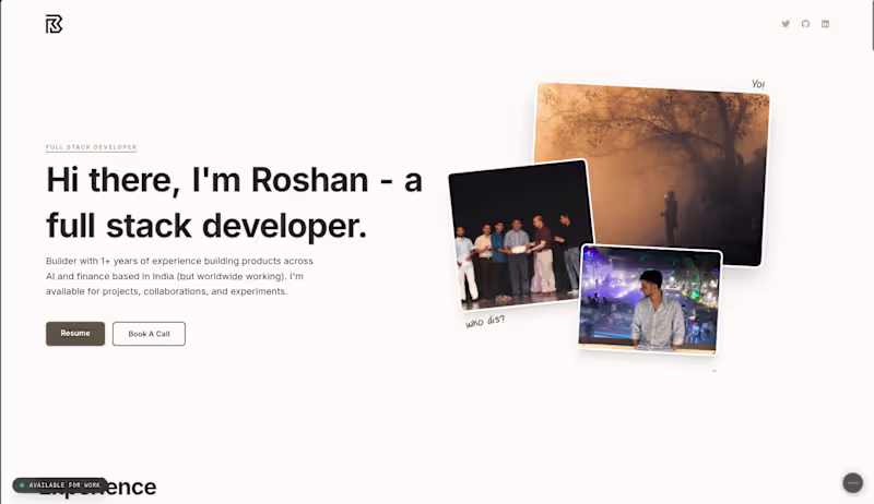 Cover image for Roshhan.xyz (https://Roshhan.xyz) : Portfolio for