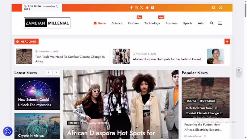 Cover image for Zambian Millennial is a digital