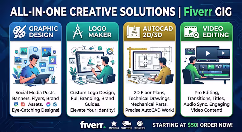 Cover image for GRAPHIC DESIGNER ,AUTOCAD (2D),LOGO MAKER