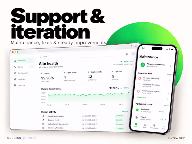 Cover image for Website support & iteration