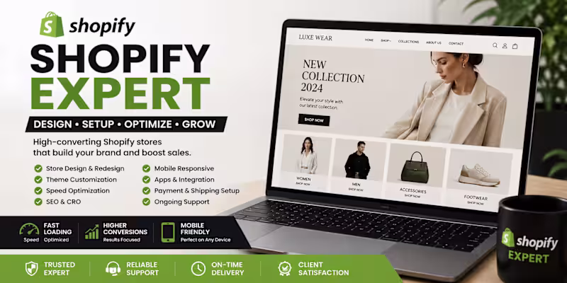 Cover image for Professional Shopify Store Design & Conversion Optimization