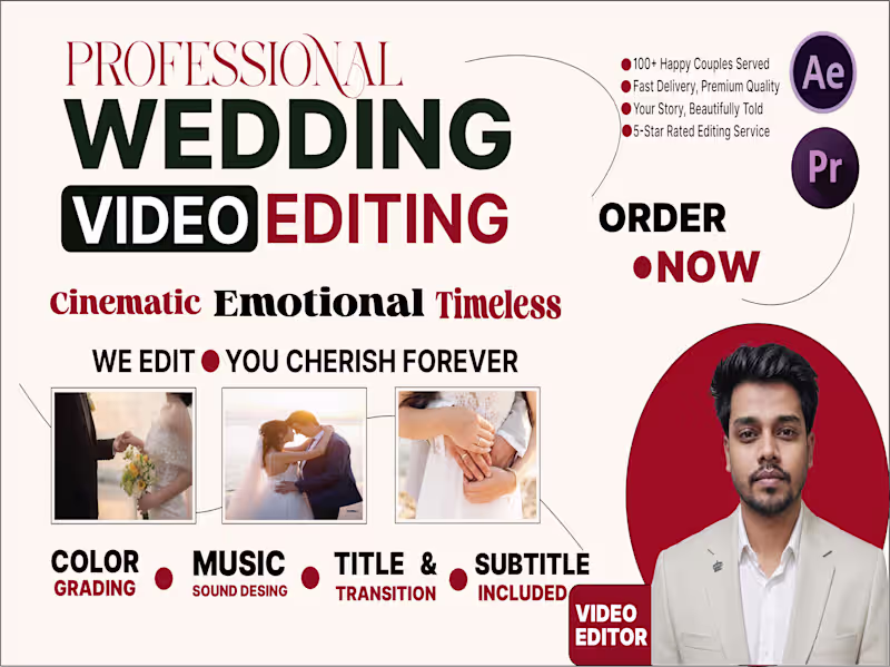 Cover image for Cinematic Wedding Video Editing | Emotional Storytelling & Film 