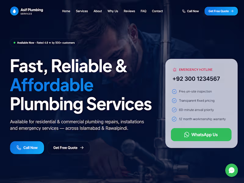 Cover image for Custom Website Development for Plumbing Businesses & Contractors