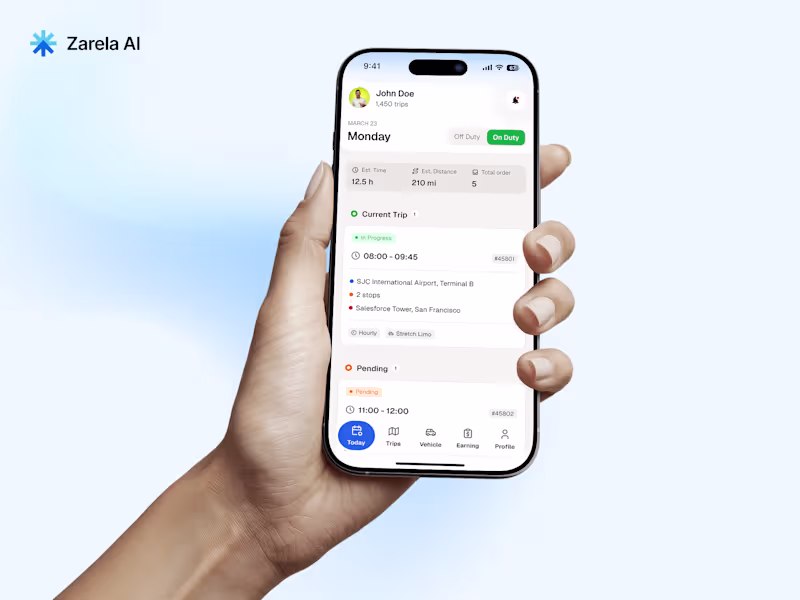 Cover image for Zarela AI — Driver Operations & Trip Management App