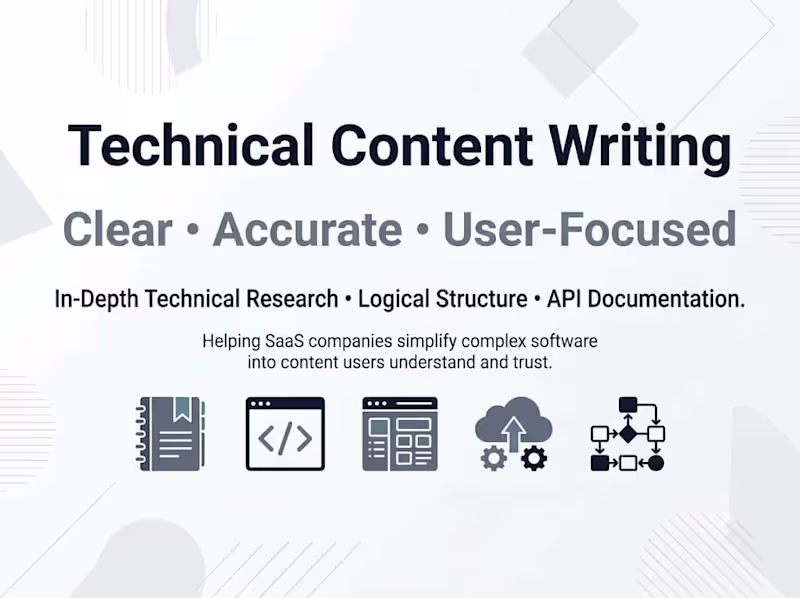 Cover image for Technical Content Writing for B2B SaaS & Software Companies.