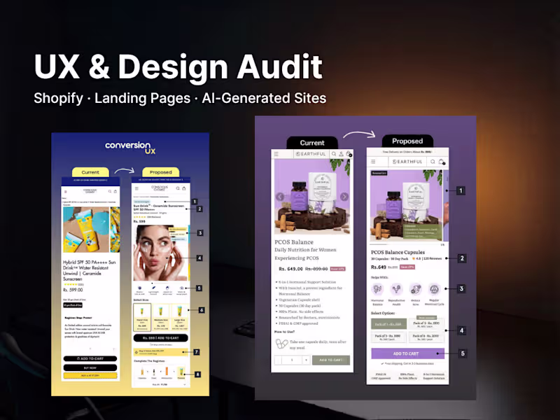Cover image for UX & Design Audit for Shopify Stores and Landing Pages