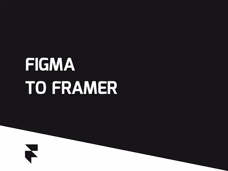 Cover image for Figma to Framer