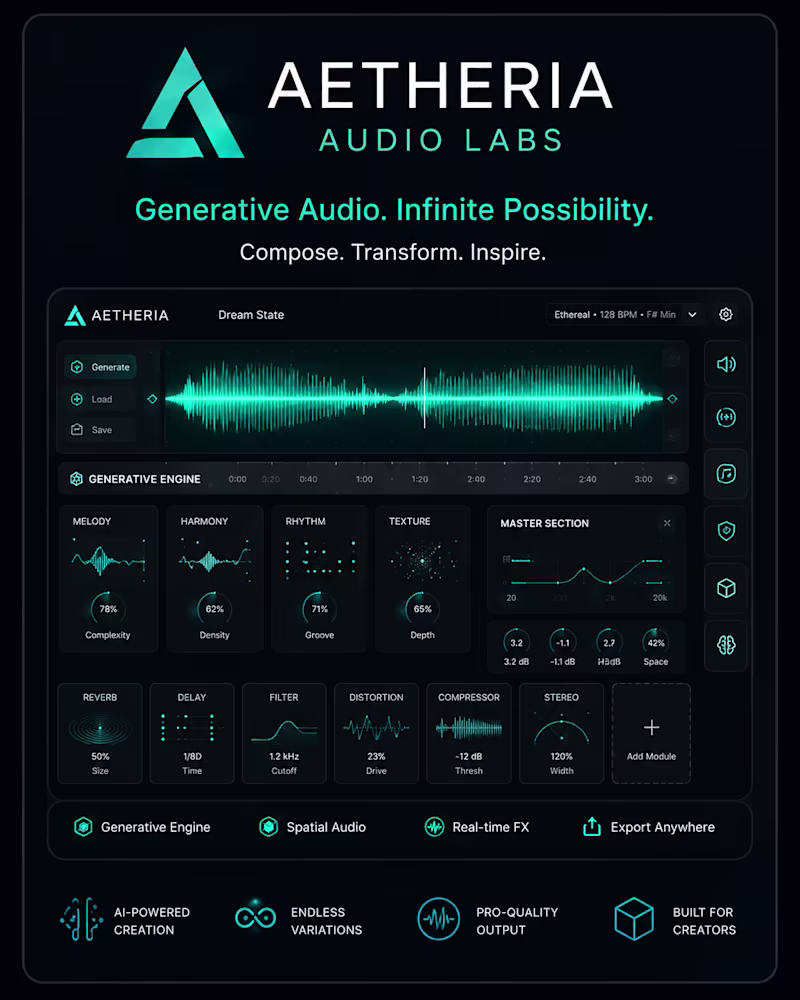 Cover image for Aetheria — AI Audio Creation Workspace