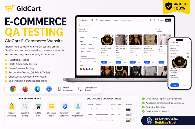Cover image for GLDCART Ecommerce
Concept, Design, and Development.