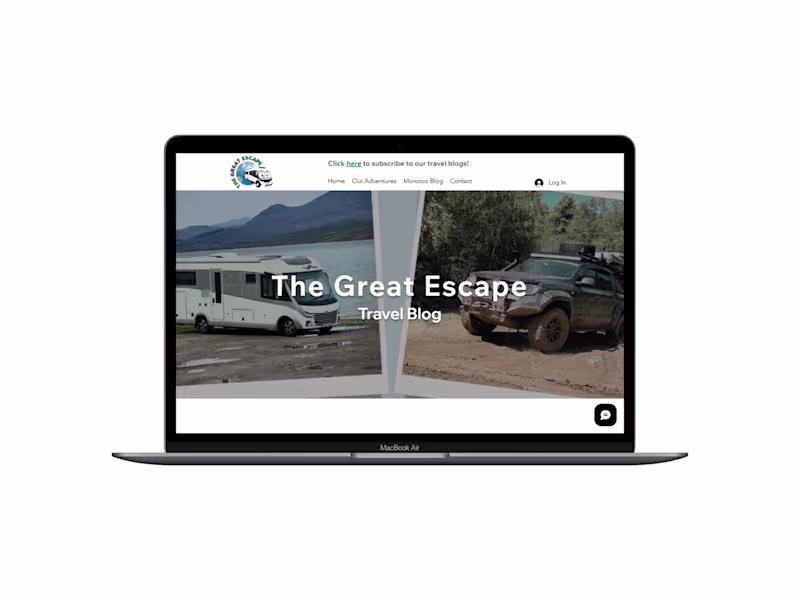 Cover image for Travel Blog Website Design: "The Great Escape