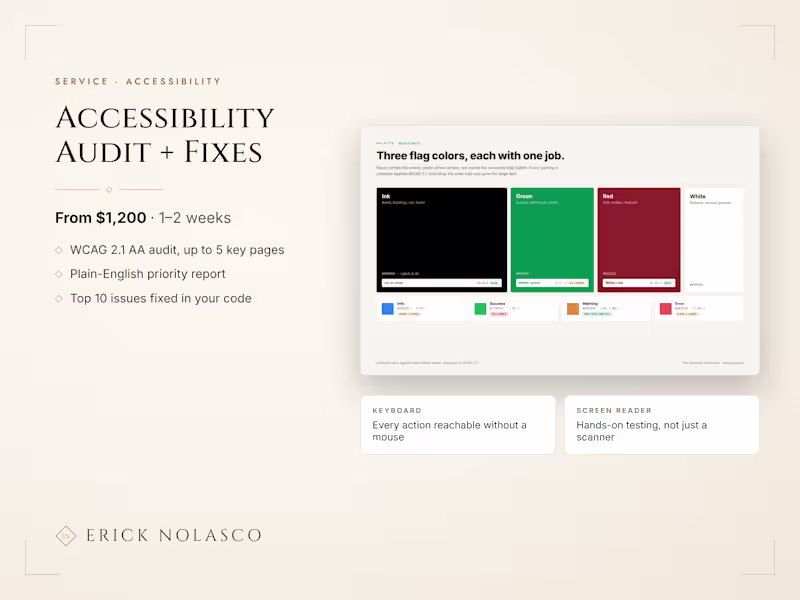Cover image for Website accessibility audit + fixes (WCAG 2.1 AA)