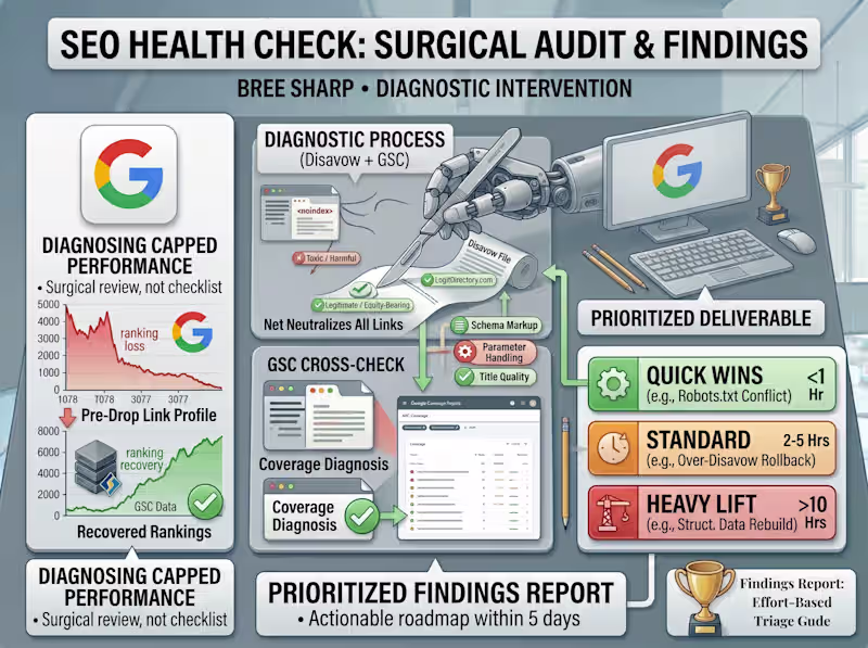 Cover image for SEO Health Check — Audit + Prioritized Findings