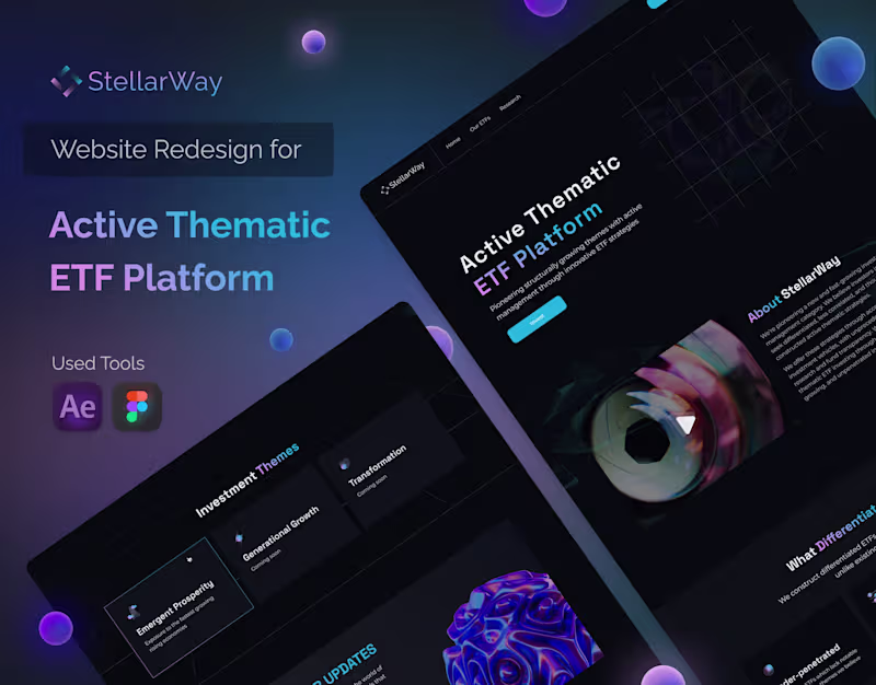 Cover image for Website Redesign for Active Thematic ETF Platform