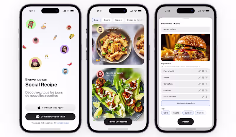 Cover image for Social Recipe App Concept