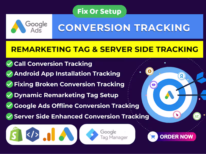 Cover image for Setup Google Ads Conversion Tracking & Dynamic Remarketing GTM