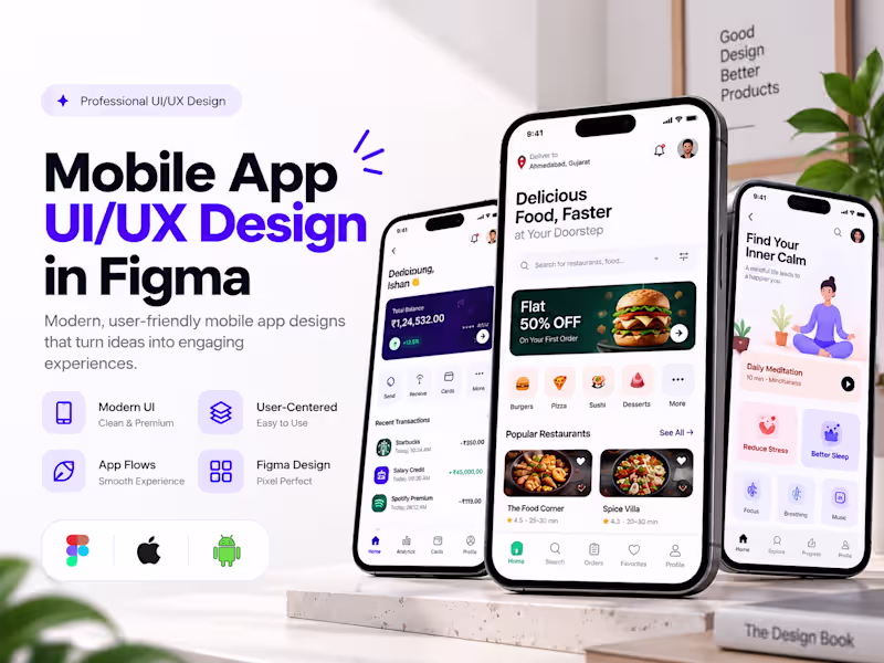 Cover image for Mobile App UI/UX Design in Figma