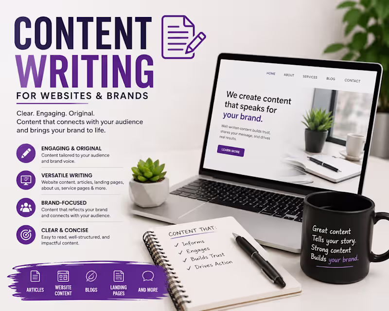Cover image for content writing for websites and brands