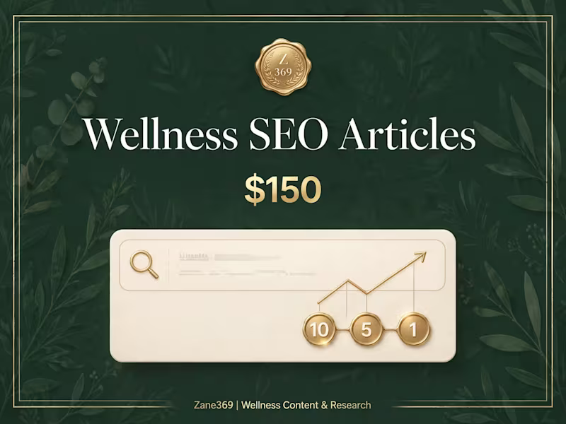 Cover image for Wellness SEO articles built to rank and written to read human