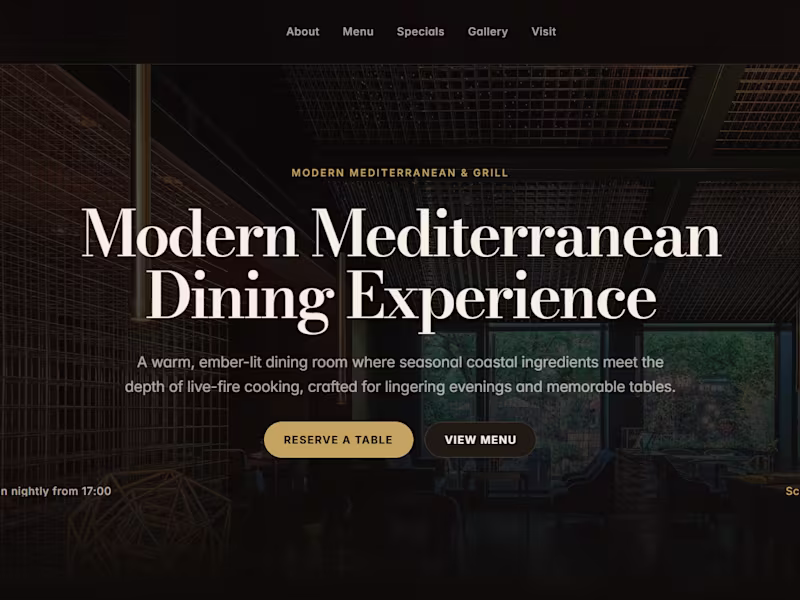 Cover image for Modern restaurant website concept designed