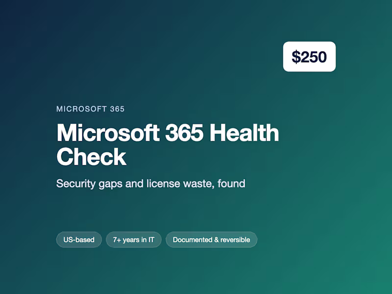 Cover image for Microsoft 365 Security & License Health Check