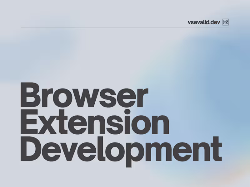 Cover image for Browser Extension Development
